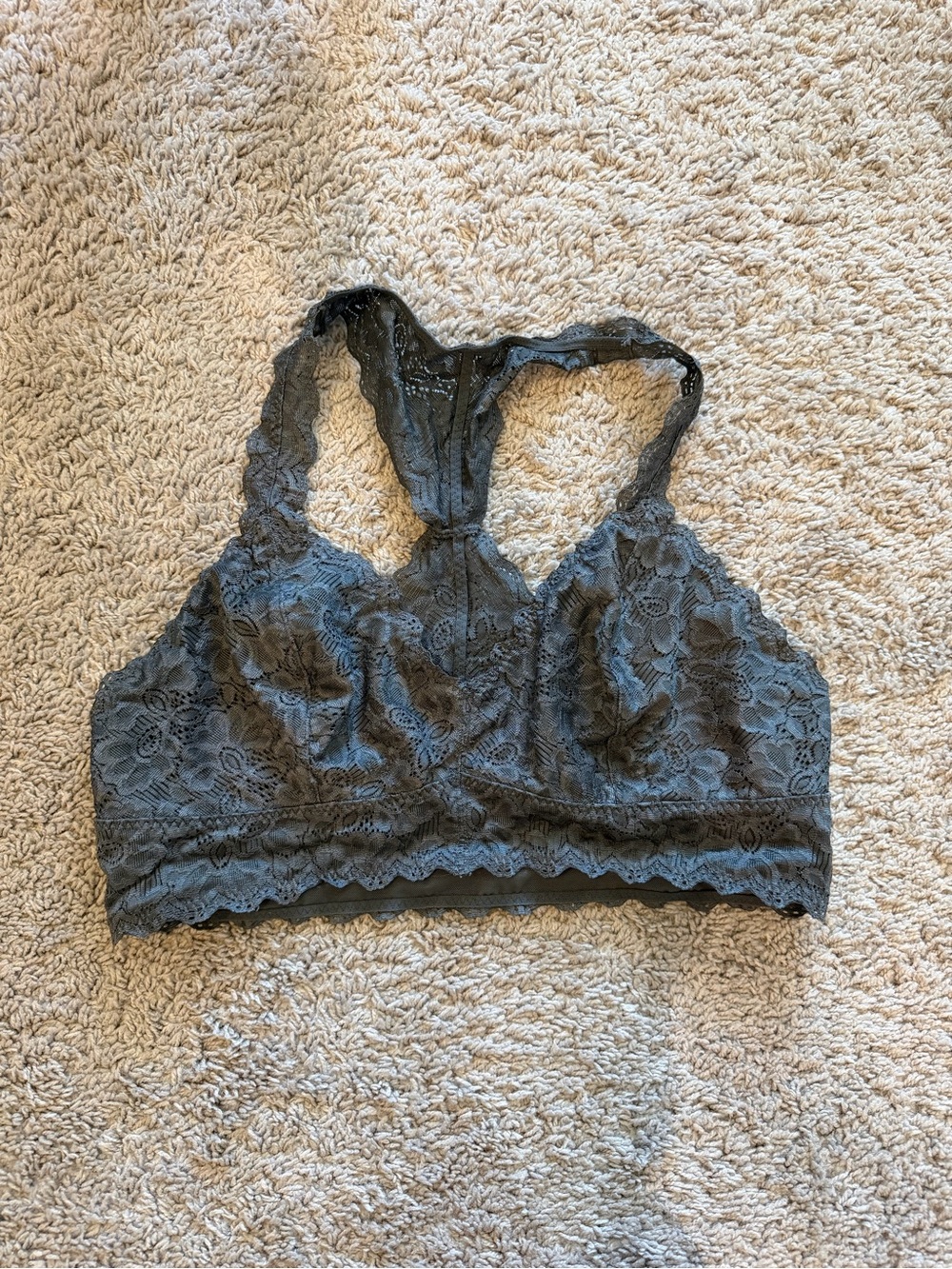 Lace Racerback Bralette - Charcoal